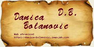 Danica Bolanović vizit kartica